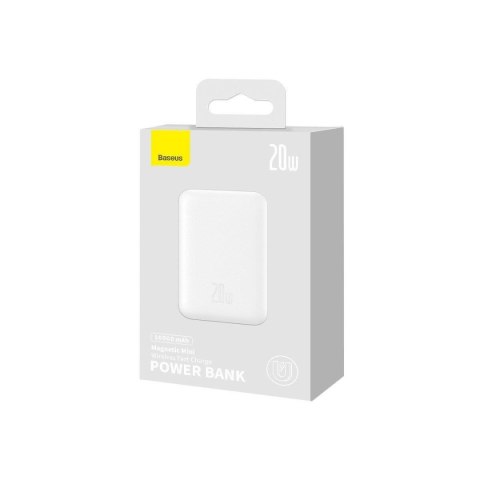 Mini powerbank 10000mAh z ładowaniem indukcyjnym MagSafe PD 20W biały BASEUS