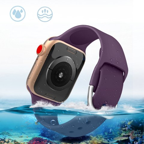 Silikonowy pasek do zegarka Apple Watch 2-9/SE 38/40/41mm Silicone Strap APS czarny HURTEL