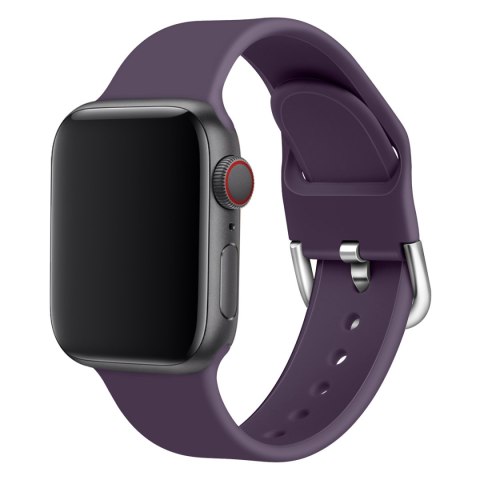 Silikonowy pasek do zegarka Apple Watch 2-9/SE 38/40/41mm Silicone Strap APS czarny HURTEL