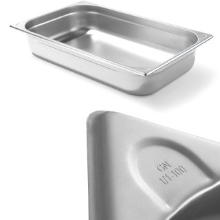 Pojemnik GN 1/1 stalowy Kitchen Line wys. 100 mm - Hendi 806135 Hendi