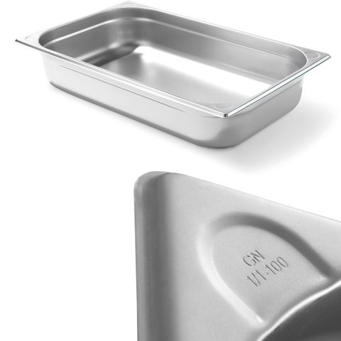 Pojemnik GN 1/1 stalowy Kitchen Line wys. 100 mm - Hendi 806135 Hendi