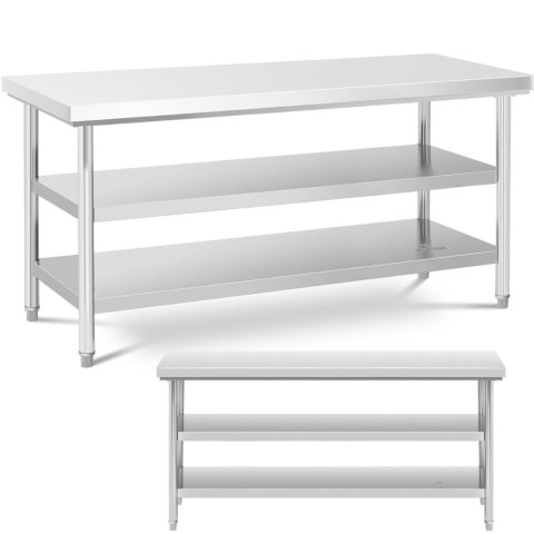 Stół blat roboczy centralny stalowy 2 półki 180 x 60 cm Royal Catering