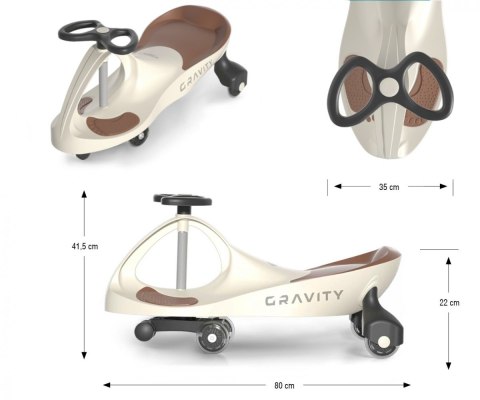 Jeździk Grawitacyjny Gravity beżowo-brązowy Milly Mally