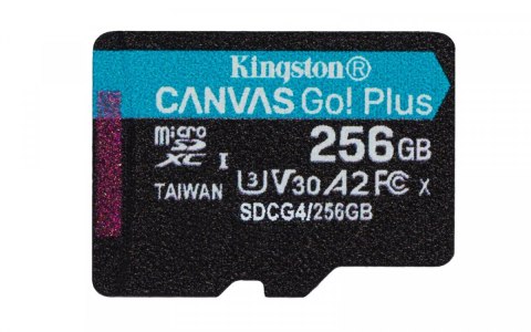 Karta microSD 256GB CanvasGo! Plus 200MB/s A2 U3 V30 + adapter Kingston