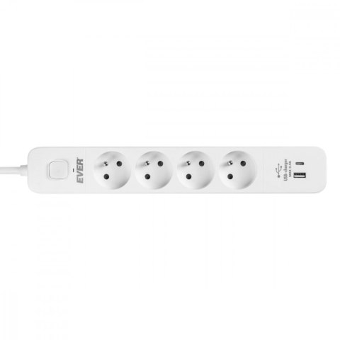 Listwa antyprzepięciowa PROTECT 4PL 1A1C USB T/LZ12-PRO015/1000 EVER