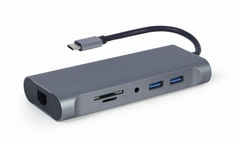 Adapter USB-C Hub USB-C PD GbE VGA HDMI 3xUSB 3.1 card audio Gembird