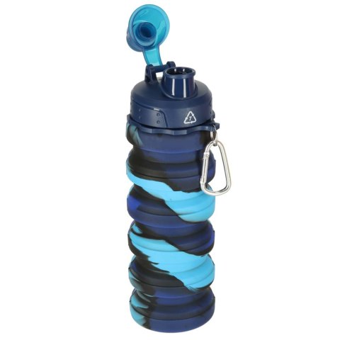 Butelka na wodę bidon silikonowy składany z uchwytem BPA FREE 500ml niebieski Kik Sp. z o. o. Sp. k.