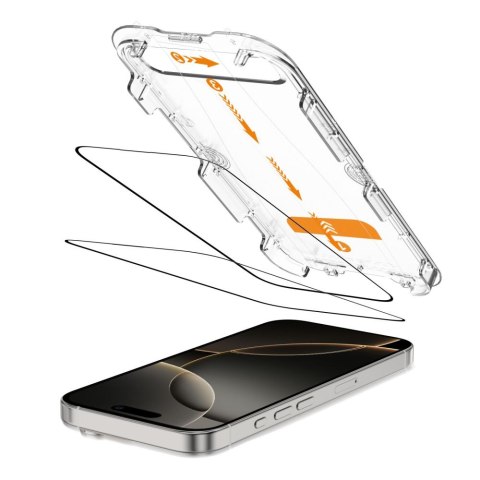 Szkło hartowane na iPhone 16 Pro Max z ramką instalacyjną Quick Set+ - 2 szt. Tech-Protect