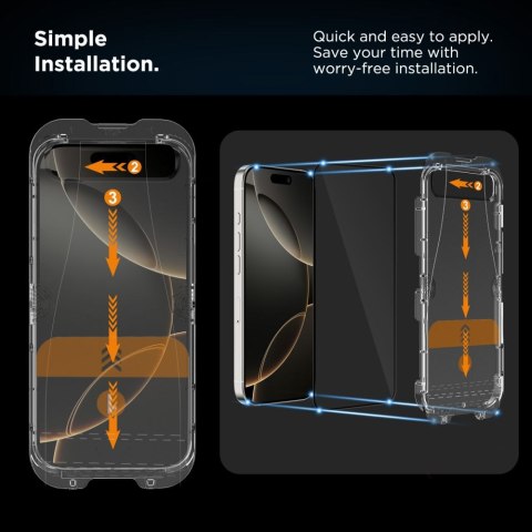 Szkło hartowane na iPhone 16 Pro Max z ramką instalacyjną Quick Set+ - 2 szt. Tech-Protect