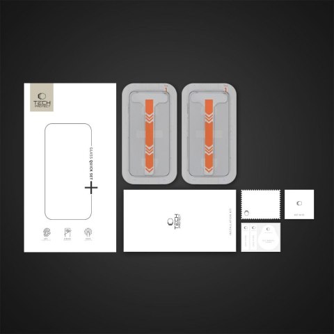 Szkło hartowane na iPhone 16 Pro Max z ramką instalacyjną Quick Set+ - 2 szt. Tech-Protect