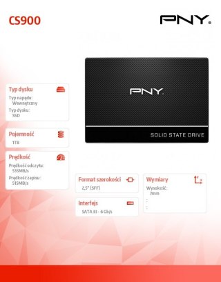 Dysk SSD 1TB 2,5 SATA3 SSD7CS900-1TB-RB PNY