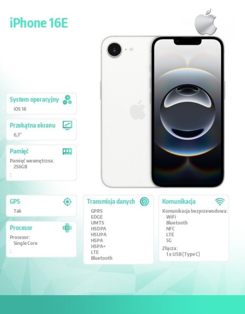 IPhone 16E 256GB biały Apple