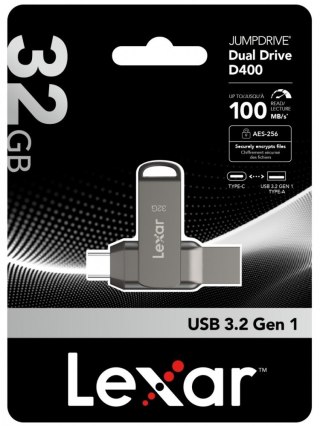 Pendrive Dual Drive D400 32GB USB-C/A 3.1 100MB/s Lexar