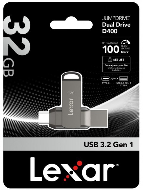 Pendrive Dual Drive D400 32GB USB-C/A 3.1 100MB/s Lexar