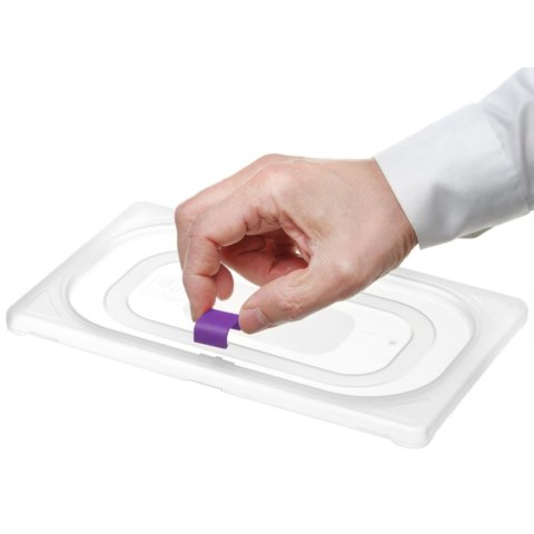 Klipsy do pojemników do żywności HACCP 12 szt. - fioletowe Hendi