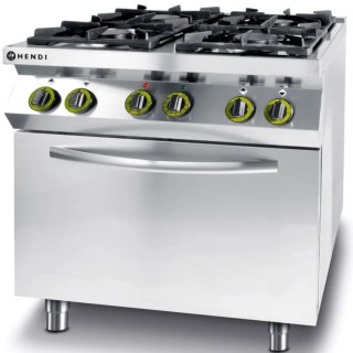 Kuchnia gazowa 4 palniki z elektrycznym piekarnikiem konwekcyjnym GN1/1 Kitchen Line - Hendi 225882 Hendi