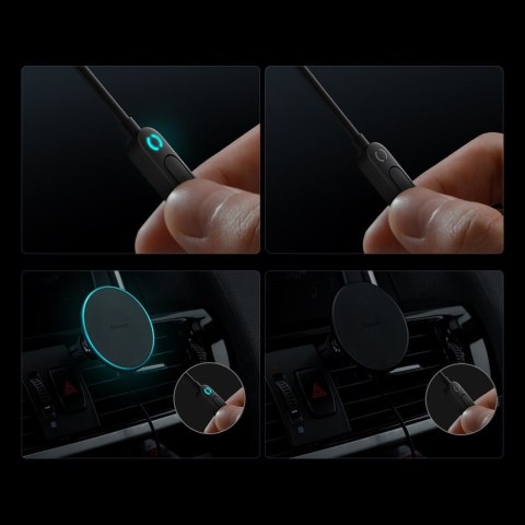 Ładowarka indukcyjna do samochodu na kratkę MagSafe 15W USB 25W czarna BASEUS