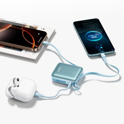 Powerbank 10000mAh 22.5W z wbudowanymi kablami - niebieski JOYROOM