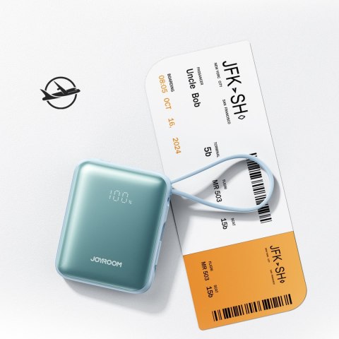 Powerbank 10000mAh 22.5W z wbudowanymi kablami - niebieski JOYROOM
