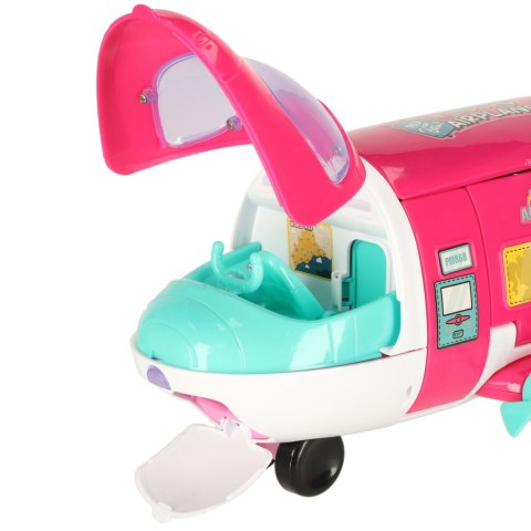 Samolot dla lalek pasażerski 2w1 rozkładany akcesoria różowy Kik Sp. z o. o. Sp. k.