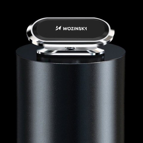 Samoprzylepny magnetyczny uchwyt samochodowy obrotowy 360 na deskę rozdzielczą srebrny WOZINSKY