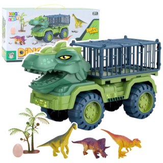Auto Transporter Ciężarówka Dinozaury Figurki Zielony 15 szt. LEAN Toys