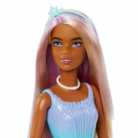 Barbie Księżniczka z długimi włosami niebiesko-fioletowy strój Mattel