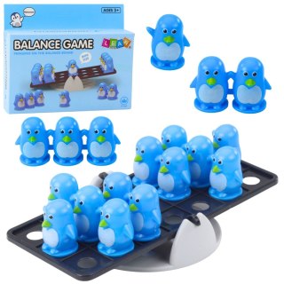 Gra Zręcznościowa Edukacyjna Dla Dzieci Balansujące Pingwiny Niebieskie LEAN TOYS