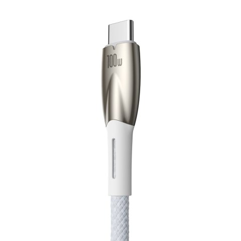 Kabel przewód do szybkiego ładowania Glimmer USB-A - USB-C 1m - biały BASEUS
