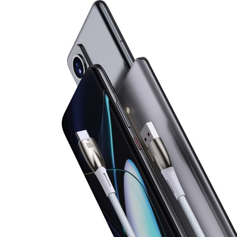 Kabel przewód do szybkiego ładowania Glimmer USB-A - USB-C 1m - biały BASEUS