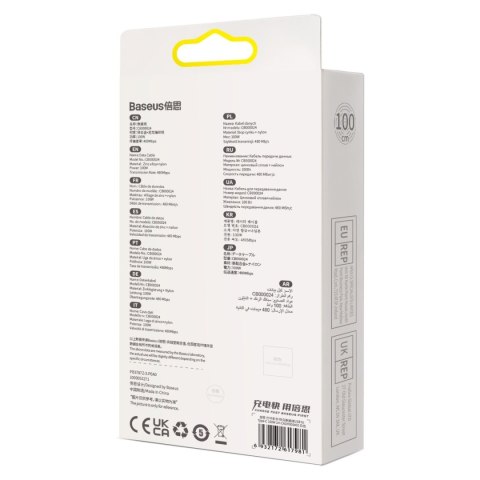 Kabel przewód do szybkiego ładowania Glimmer USB-A - USB-C 1m - biały BASEUS