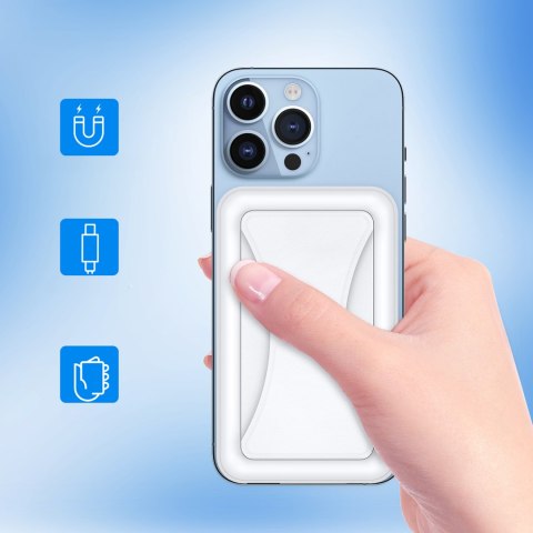 Powerbank 10000 mAh 20W MagSafe USB-A USB-C funkcja podstawki - biały CHOETECH