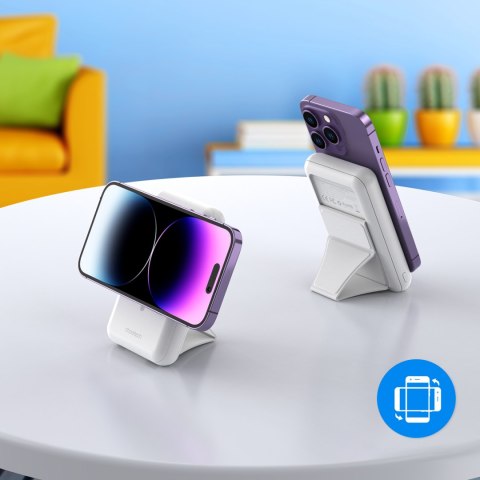 Powerbank 10000 mAh 20W MagSafe USB-A USB-C funkcja podstawki - biały CHOETECH