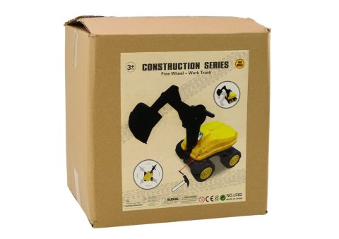 Duża Koparka Żółta Łyżka Ruchoma Obrót 360* Jeździk Budowlany LEAN CARS