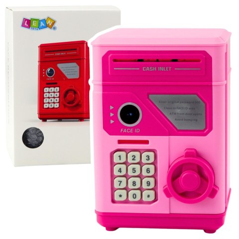 Elektroniczny Sejf Bankomat Skarbonka Na PIN Dla Dzieci Różowy LEAN Toys
