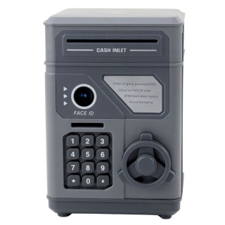 Elektroniczny Sejf Bankomat Skarbonka Na PIN Dla Dzieci Szary LEAN Toys