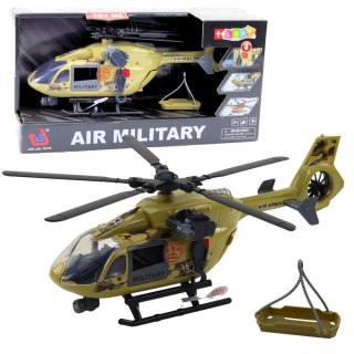 Helikopter Wojskowy Militarny Hak Nosze Światła Dźwięki 1:14 LEAN Toys