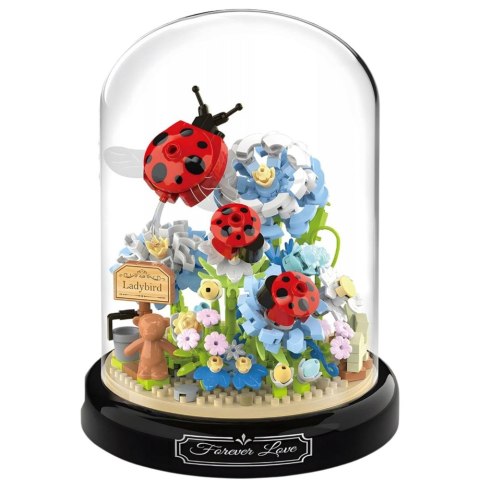 Klocki Konstrukcyjne Kompozycja Kwiaty Biedronka W Kopule 596 el. LEAN Toys