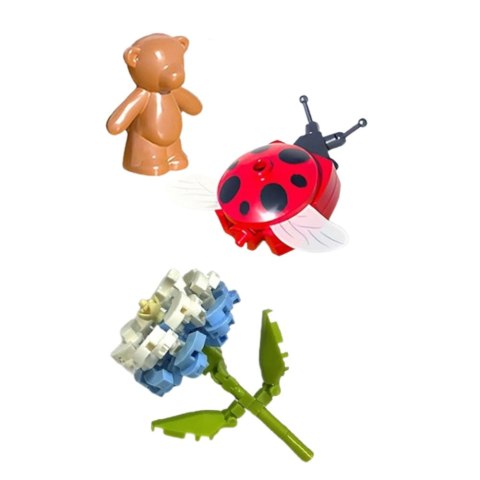 Klocki Konstrukcyjne Kompozycja Kwiaty Biedronka W Kopule 596 el. LEAN Toys