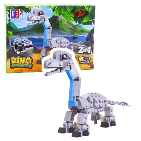 Klocki Konstrukcyjne Zestaw Dinozaur Robot 2w1 145-161 el. Mix LEAN TOYS