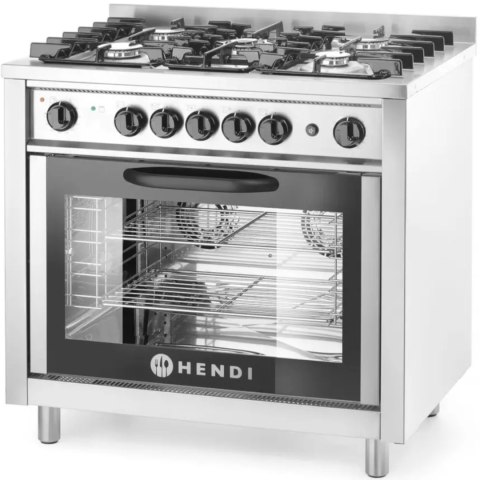 Kuchnia gazowa 5 palników z piekarnikiem konwekcyjnym - Hendi 225707 Hendi