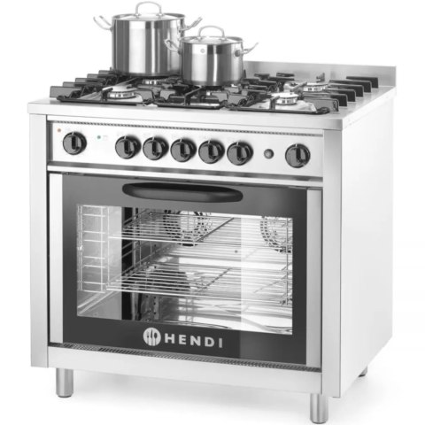 Kuchnia gazowa 5 palników z piekarnikiem konwekcyjnym - Hendi 225707 Hendi