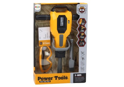 Młot Pneumatyczny Zabawkowy Wymienna Końcówka Okulary Żółty LEAN Toys