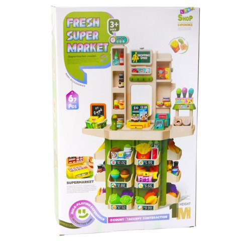 Zabawkowy Sklep Dla Dzieci Super Market Interaktywny 67el LEAN Toys