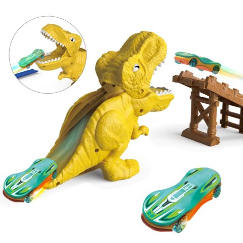 Zestaw Samochodowy Tor Katapulta Wyrzutnia Dinozaur LEAN Toys