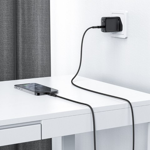 Kabel przewód MFI do iPhone USB-C - Lightning 30W 3A 1.8m czarny ACEFAST