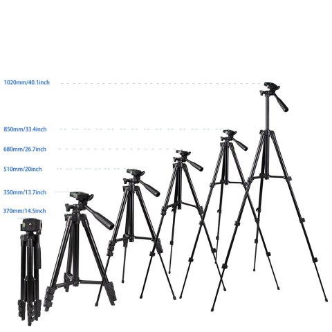 Statyw trójnóg TRIPOD 3120 na aparat fotograficzny telefon i kamerę GoPro HURTEL