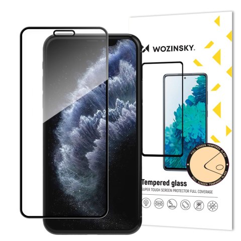 Super wytrzymałe szkło hartowane na cały ekran Apple iPhone 11 Pro / XS / X czarny WOZINSKY