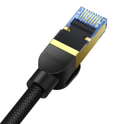 Szybki kabel sieciowy LAN RJ45 cat.7 10Gbps plecionka 1m czarny BASEUS