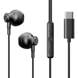 Zestaw słuchawkowy słuchawki douszne USB-C kabel 1.2m czarne JOYROOM